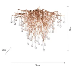 New Paul Neuhaus Lampa sufitowa miedźiana ICICLE 50x50 cm