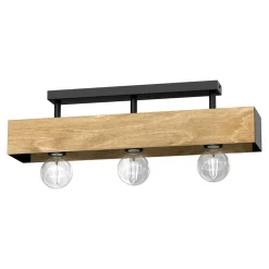 New Luminex Lampa sufitowa rustykalna drewniana MILUZA III