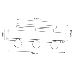 New Luminex Lampa sufitowa rustykalna drewniana MILUZA III