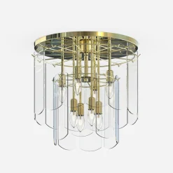 Best Zumaline Lampa sufitowa transparentne szkło złota NIRA φ43 cm