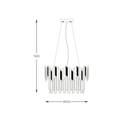 Best Zumaline Lampa wiszaca glamour czarno-złota ROTTA