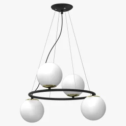 Clearance Luminex Lampa wisząca 4 kule czarno-złota BOLTI IV