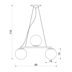 Clearance Luminex Lampa wisząca 4 kule czarno-złota BOLTI IV