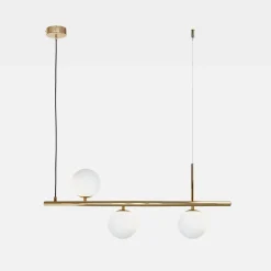 Best domiluce Lampa wisząca 3 kule złota FARO