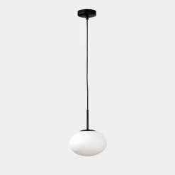 domiluce Lampy Wiszące^Lampa wisząca biały klosz biało-czarna UFO 20 cm