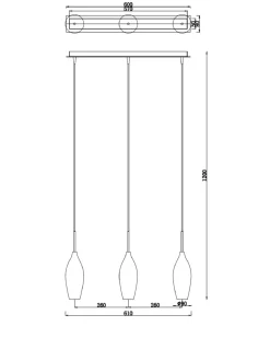 Clearance Zumaline Lampa wisząca CHAMPAGNE 3