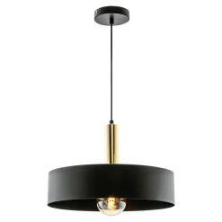 Best Zumaline Lampa wisząca czarno-złota LEO 40,5 cm