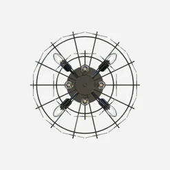 Clearance Zumaline Lampa wisząca dymione szkło czarna NIRA φ43 cm