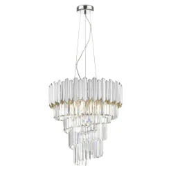 Clearance Zumaline Lampa wisząca glamour chrom GLADIUS