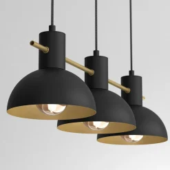 Luminex Lampy Wiszące^Lampa wisząca industrial czarno-złota ESTATE III