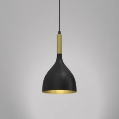 Online Luminex Lampa wisząca kielich czarno-złota NOAK I
