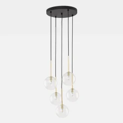 Best TK Tomasz Krywult Lampa wisząca kule czarno-złota NILOS 5