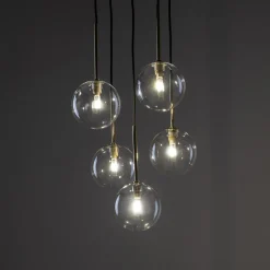 Best TK Tomasz Krywult Lampa wisząca kule czarno-złota NILOS 5