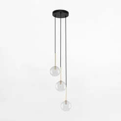New TK Tomasz Krywult Lampa wisząca kule czarno-złota NILOS 3