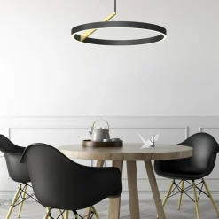 Best Zumaline Lampa wisząca LED czarna MALU z pilotem