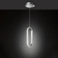 Best Zumaline Lampa wisząca LED owalna chrom HARLEY
