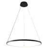 Zumaline Lampy Wiszące^Lampa wisząca LED pierścieniowa czarna BRENO 60 cm