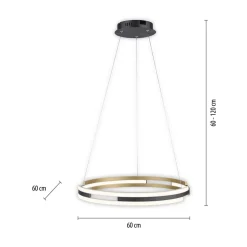 Best Paul Neuhaus Lampa wisząca LED Wi-Fi czarno-złota Q-BELUGA z pilotem