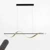 Paul Neuhaus Lampy Wiszące^Lampa wisząca LED Wi-Fi czarno-złota Q-SWING z pilotem