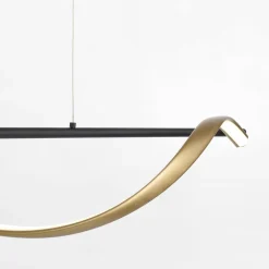 Paul Neuhaus Lampy Wiszące^Lampa wisząca LED Wi-Fi czarno-złota Q-SWING z pilotem