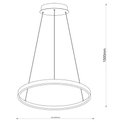 Zumaline Lampy Wiszące^Lampa wisząca LED z pierścieniem złota BRENO 80 cm