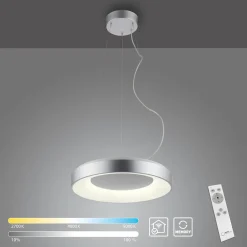 Paul Neuhaus Lampy Wiszące^Lampa wisząca LED z pilotem srebrna KETO ANIKA