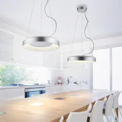 Paul Neuhaus Lampy Wiszące^Lampa wisząca LED z pilotem srebrna KETO ANIKA