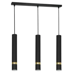 Luminex Lampy Wiszące^Lampa wisząca loftowa tuba czarno-złota RENO III