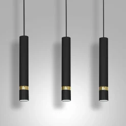 Luminex Lampy Wiszące^Lampa wisząca loftowa tuba czarno-złota RENO III