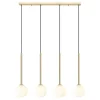 Clearance Zumaline Lampa wisząca na listwie 4 kule złota ARCTURUS