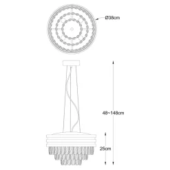 Zumaline Lampy Wiszące^Lampa wisząca NAICA P0525-04A-P7D7