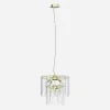 Clearance Zumaline Lampa wisząca transparentne szkło złota NIRA φ43 cm