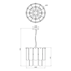 Clearance Zumaline Lampa wisząca transparentne szkło złota NIRA φ43 cm