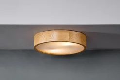 Lampa z oprawą w kolorze dębu - średnica 37 cm