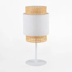 Sale TK Tomasz Krywult Lampka nocna rattanowa biała BOHO