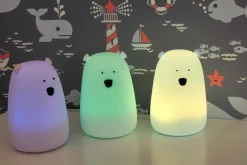 Best Lampka nocna silikonowa biała LED RGB MIŚ