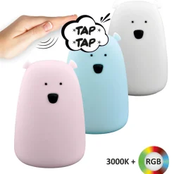 Best Lampka nocna silikonowa biała LED RGB MIŚ