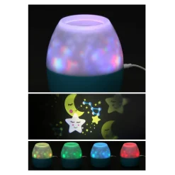 Dzieci PLATINET S.A. Lampki Nocne|Lampy Do Pokoju Dziecięcego^Lampka nocna z projektorem biało-niebieska