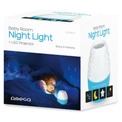 Dzieci PLATINET S.A. Lampki Nocne|Lampy Do Pokoju Dziecięcego^Lampka nocna z projektorem biało-niebieska