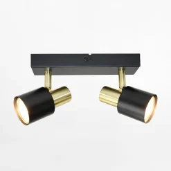 Discount LED-POL Listwa 2 reflektory czarno-złota ORO NARVA