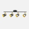 Discount Krislamp Listwa oświetleniowa 4 reflektorki czarno-złota FABIO