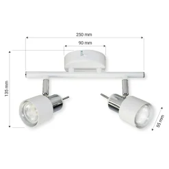 Outlet LED-POL Listwa 2-punktowa biała ORO STERNA