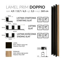 Panele Ścienne^Listwa startowa lameli PRIM DOPPIO