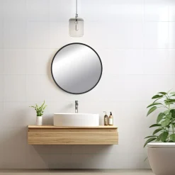 Clearance inny Lustro łazienkowe okrągłe czarne TORRE 60 cm
