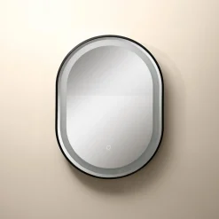 inny Lustra Dekoracyjne|Lustra Łazienkowe^Lustro łazienkowe z oświetleniem LED czarne 50x70 cm