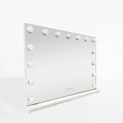 Clearance inny Lustro prostokątne z lampkami LED białe 58x12x48 cm