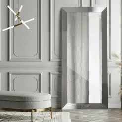 Lustra Dekoracyjne|Lustra^Lustro w srebrnej ramie MILANO 74x134 cm