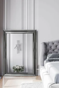 Lustra Dekoracyjne|Lustra^Lustro w srebrnej ramie VERONA 98x138 cm