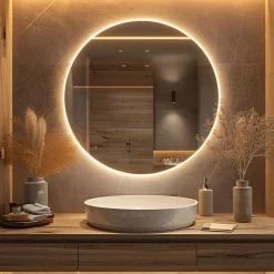 inny Lustra Dekoracyjne|Lustra Łazienkowe^Lustro z oświetleniem LED okrągłe MILA 60 cm