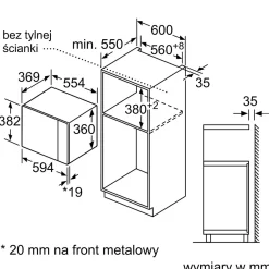 New BOSCH Mikrofala do zabudowy Home Connect seria 6 czarna BEL554MB0